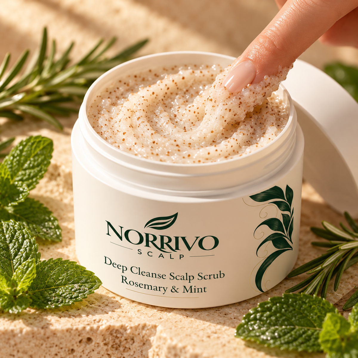 Norrivo Rosemary & Mint Scalp Scrub texture