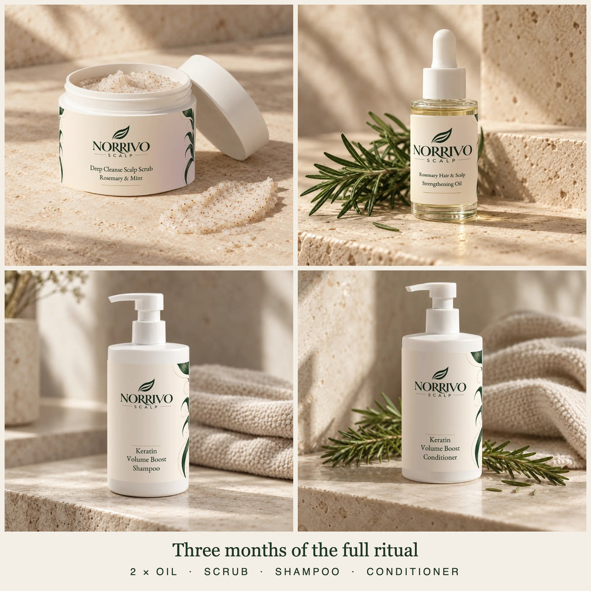 The 90-Day Scalp Reset: two scalp oils, scrub, shampoo and conditioner