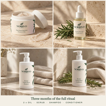 The 90-Day Scalp Reset: two scalp oils, scrub, shampoo and conditioner