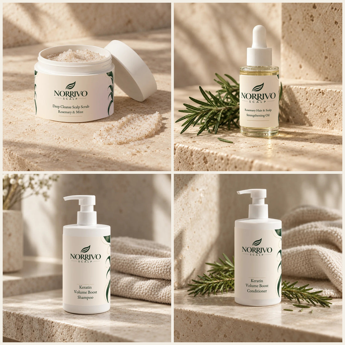 The Full Scalp Ritual: scalp scrub, scalp oil, shampoo and conditioner